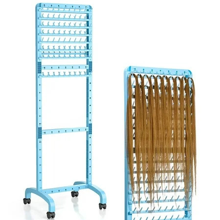 Adjustable Braiding Hair Rack 160 Pegs, Double-Sided Standing Hair Holder for Braiding Hair, Adjustable Height Braid Rack with Wheels, Hair Separator Stand Hair Extension Holder for Stylists | Walmart (US)