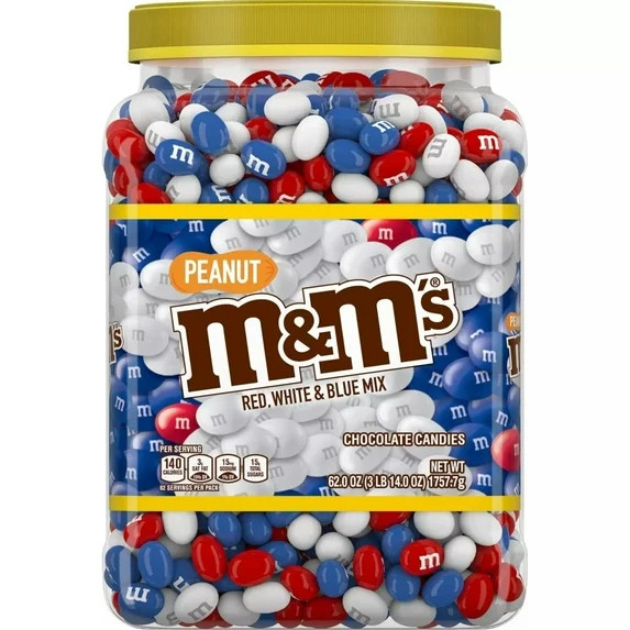 M&M'S Red, White & Blue Patriotic Peanut Chocolate Candy Limited Edition Jar (62 oz.) | Walmart (US)