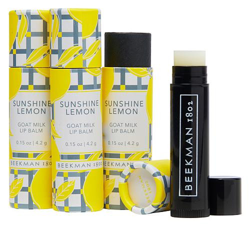 Beekman 1802 Goat Milk Lip Balm 3-Piece Set - Sunshine Lemon | HSN