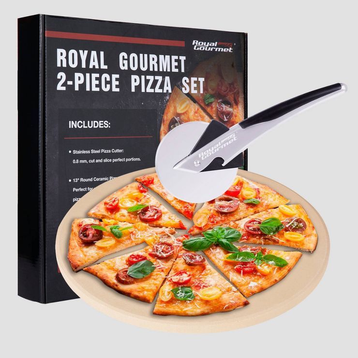 Royal Gourmet 2pc Pizza Set for BBQ  Grill Oven With 13'' Round Pizza Cordierite Stone | Target
