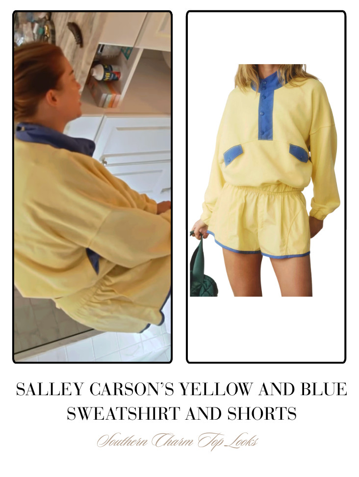 Salley Carson's Yellow and Blue Sweatshirt and Shorts Set 

 