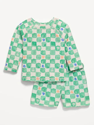 Long-Sleeve Rashguard Swim Top and Trunks Set for Baby | Old Navy (US)
