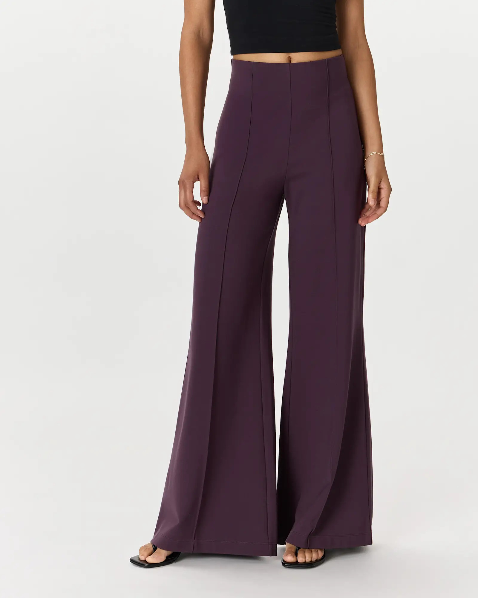 Ultra-Stretch Ponte Super Wide Leg Pants - 32" inseam in Dark Orchid Purple | Quince