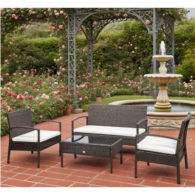 Loveseat Patio Furniture Set, Indoor Outdoor Set with Chairs | Wayfair North America