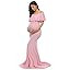 Glampunch Womens Off Shoulder Maternity Dress Ruffles Elegant Slim Gowns Fit Maxi Photography Dre... | Amazon (US)