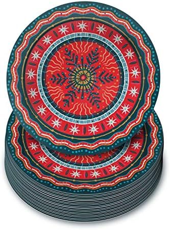 Joyful Toys 48x 9'' Large Christmas Paper Plates Christmas | Holiday Paper Plates Xmas Party Supplie | Amazon (US)