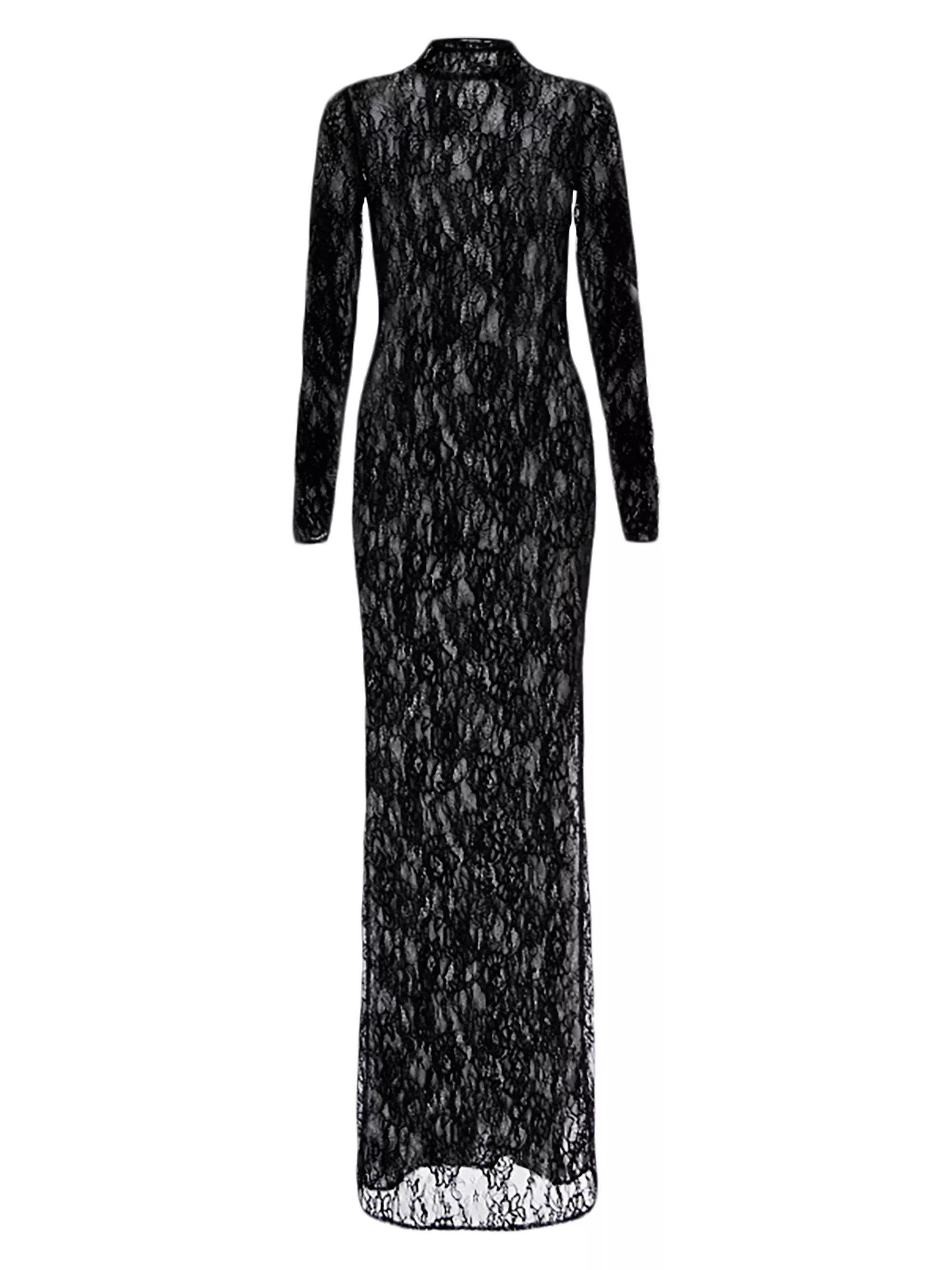 Sheer Lace Long-Sleeve Gown | Saks Fifth Avenue