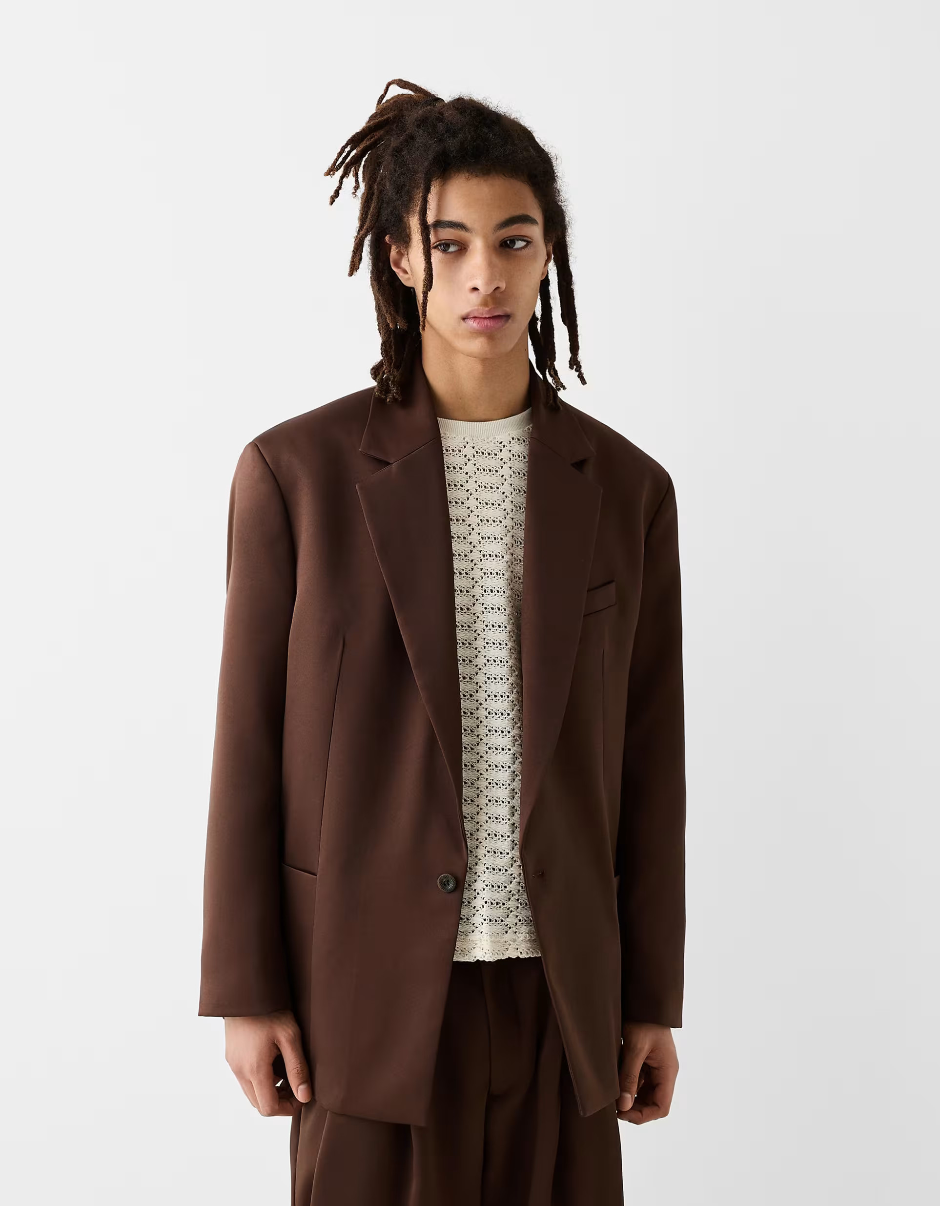 Bershka Collection tailored relaxed blazer in brown | ASOS (Global)