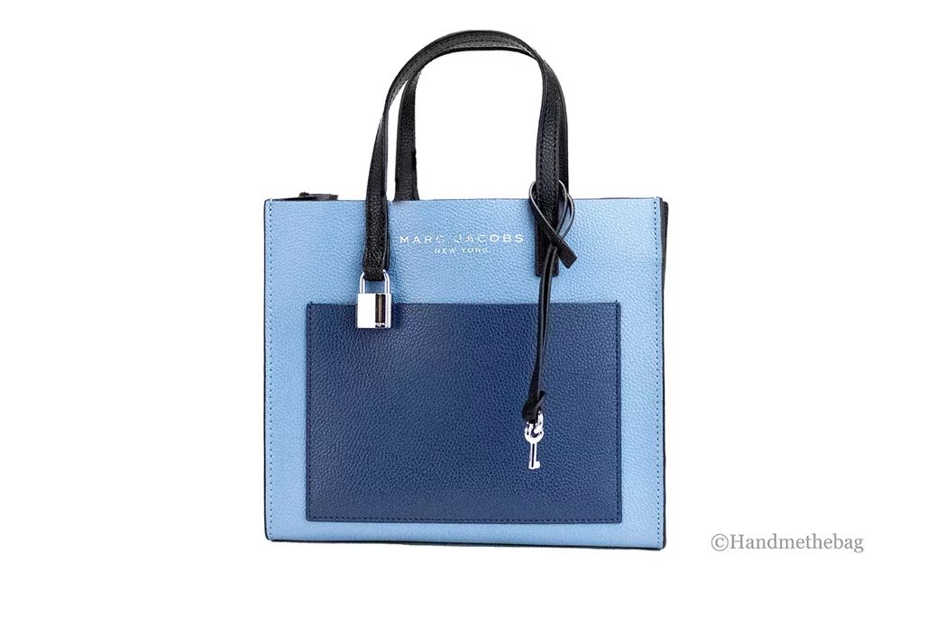 Marc Jacobs Grind Mini Blue Heaven Colorblock Leather Tote Crossbody Bag Purse | Walmart (US)