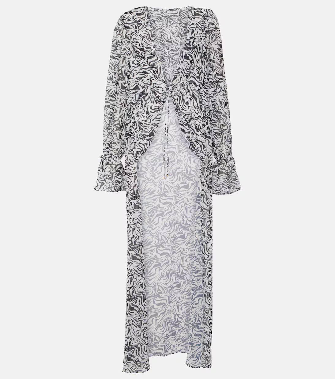 Zebra-print chiffon beach cover-up | Mytheresa (UK)