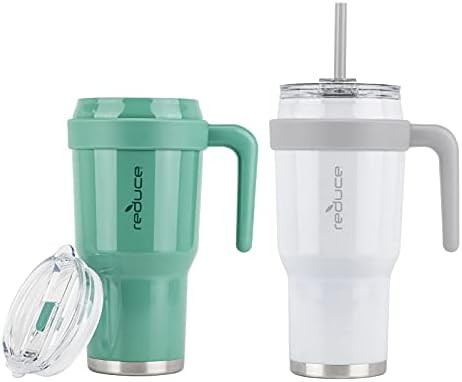 Reduce Mug - 40 oz Tumbler Mug With Straw, Lid and Handle, 2 Pack - 34 Hours Cold, Vacuum Insulated  | Amazon (CA)