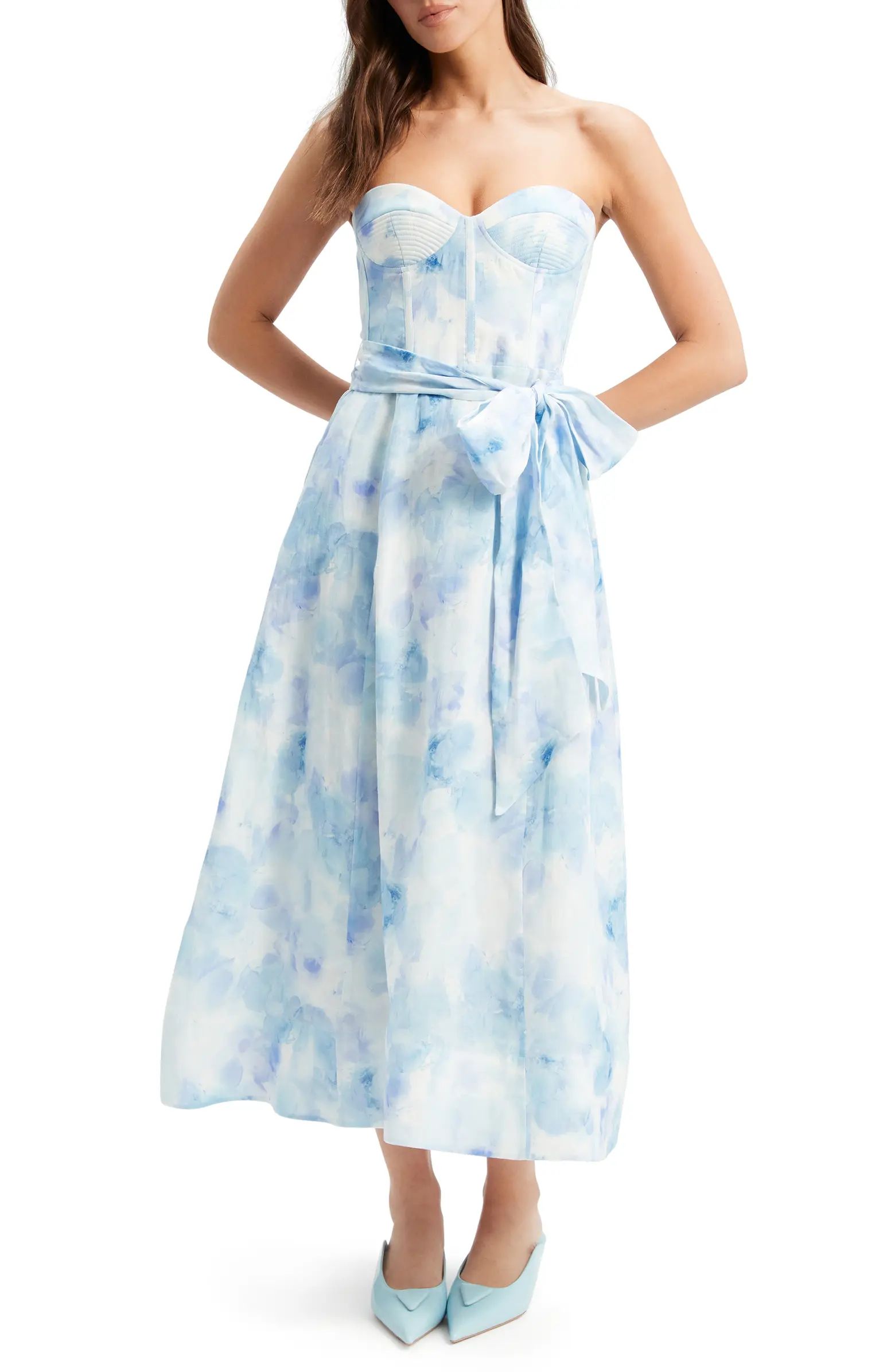 Vibrant Tie Dye Strapless Corset Dress | Nordstrom