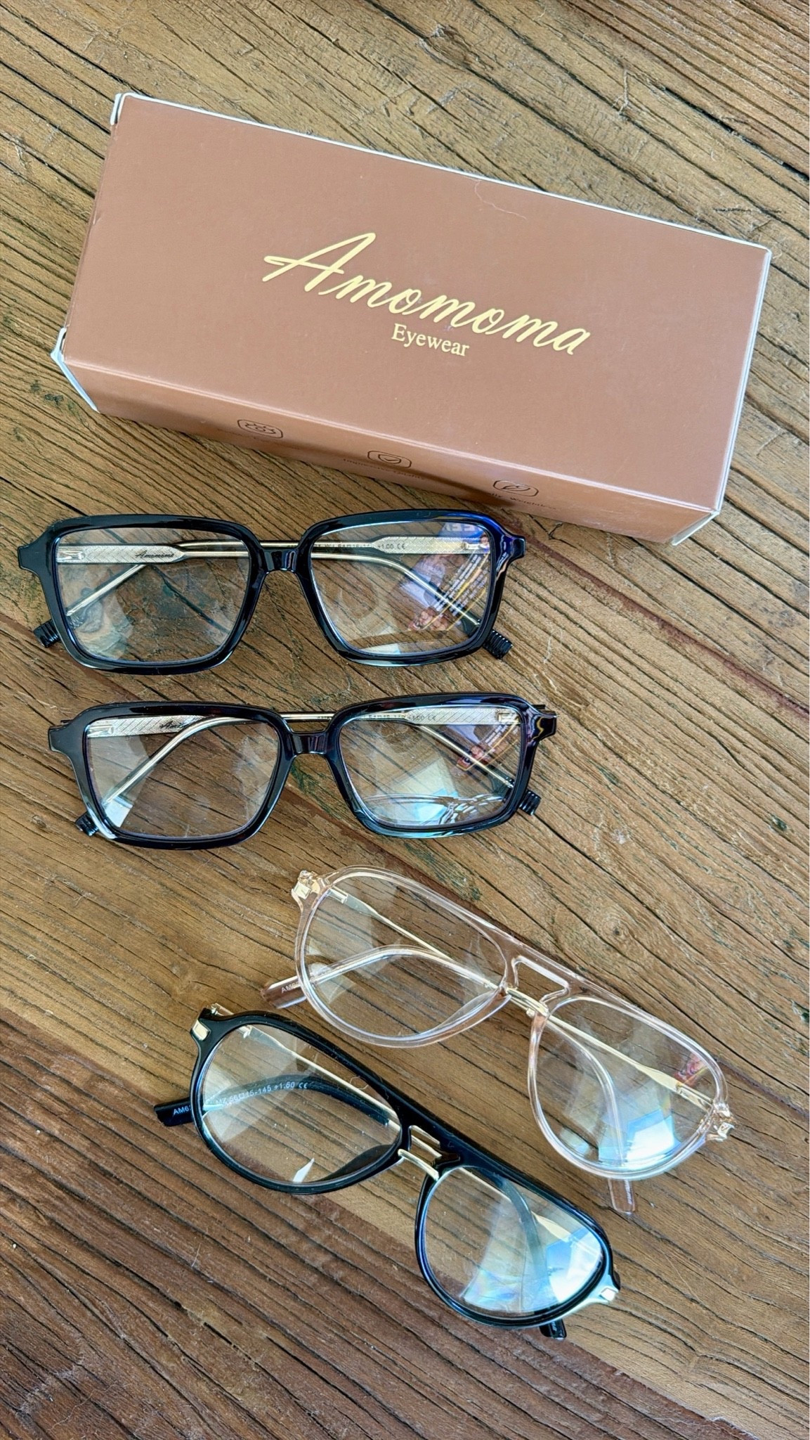 Reading the fine print, but make it fashion. 👓 These AMOMOMA readers are officially part of the outfit—clear aviators, black aviators, and a chic rectangular pair. Choose your reading strength and your favorite frame… or build a little reader wardrobe like me. 😉 Use code NICOLE10AMMA. Gifted by AMOMOMA.

#LTKootd #LTKgrwm #LTKdayinmylife