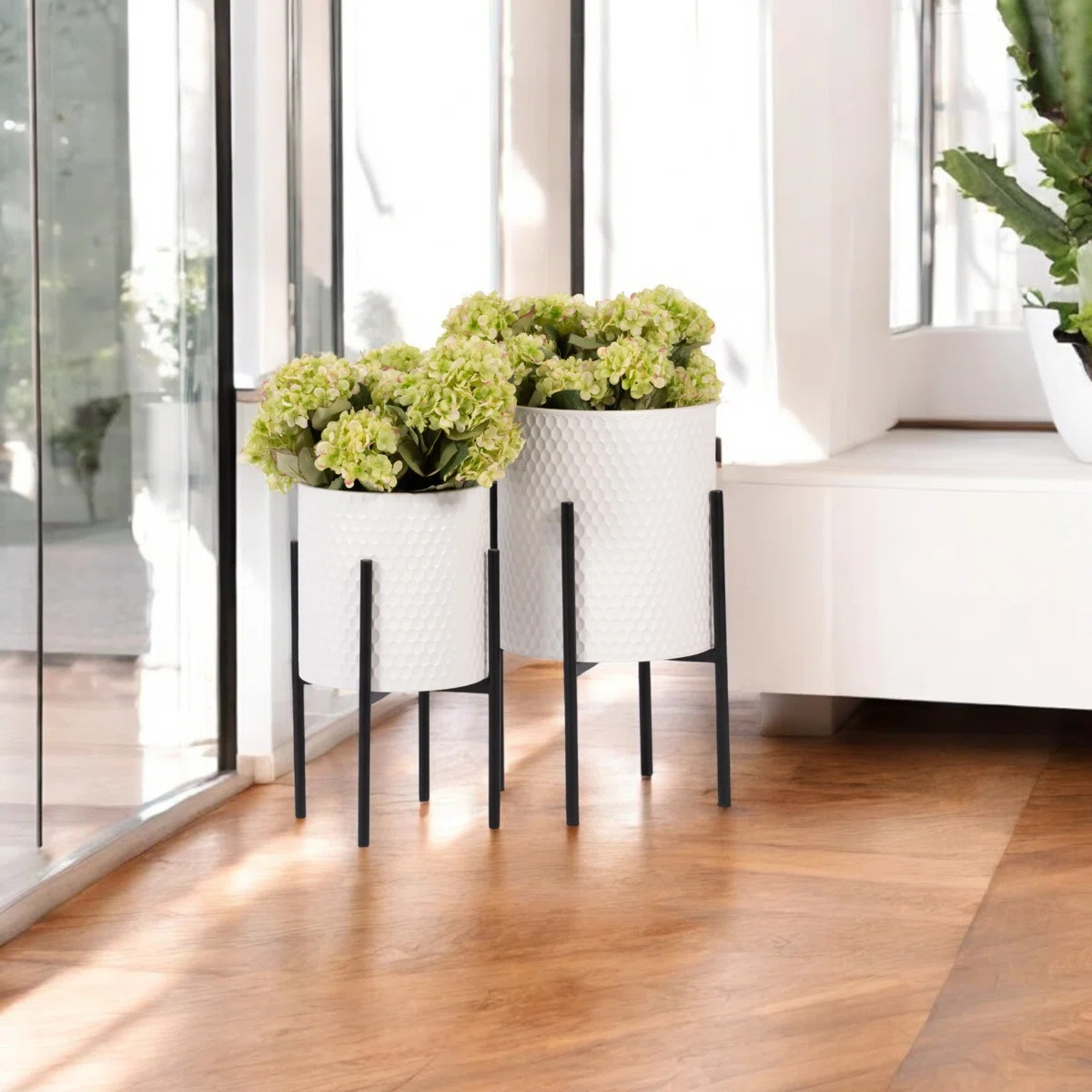 Aideen Metal Planter Pot Set for Indoor & Outdoor Use - Set of 2 | Wayfair North America