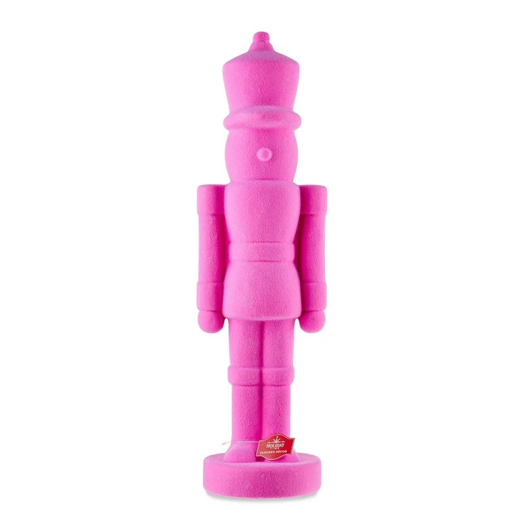 Pink Flocked Nutcracker Decoration, 27", by Holiday Time - Walmart.com | Walmart (US)