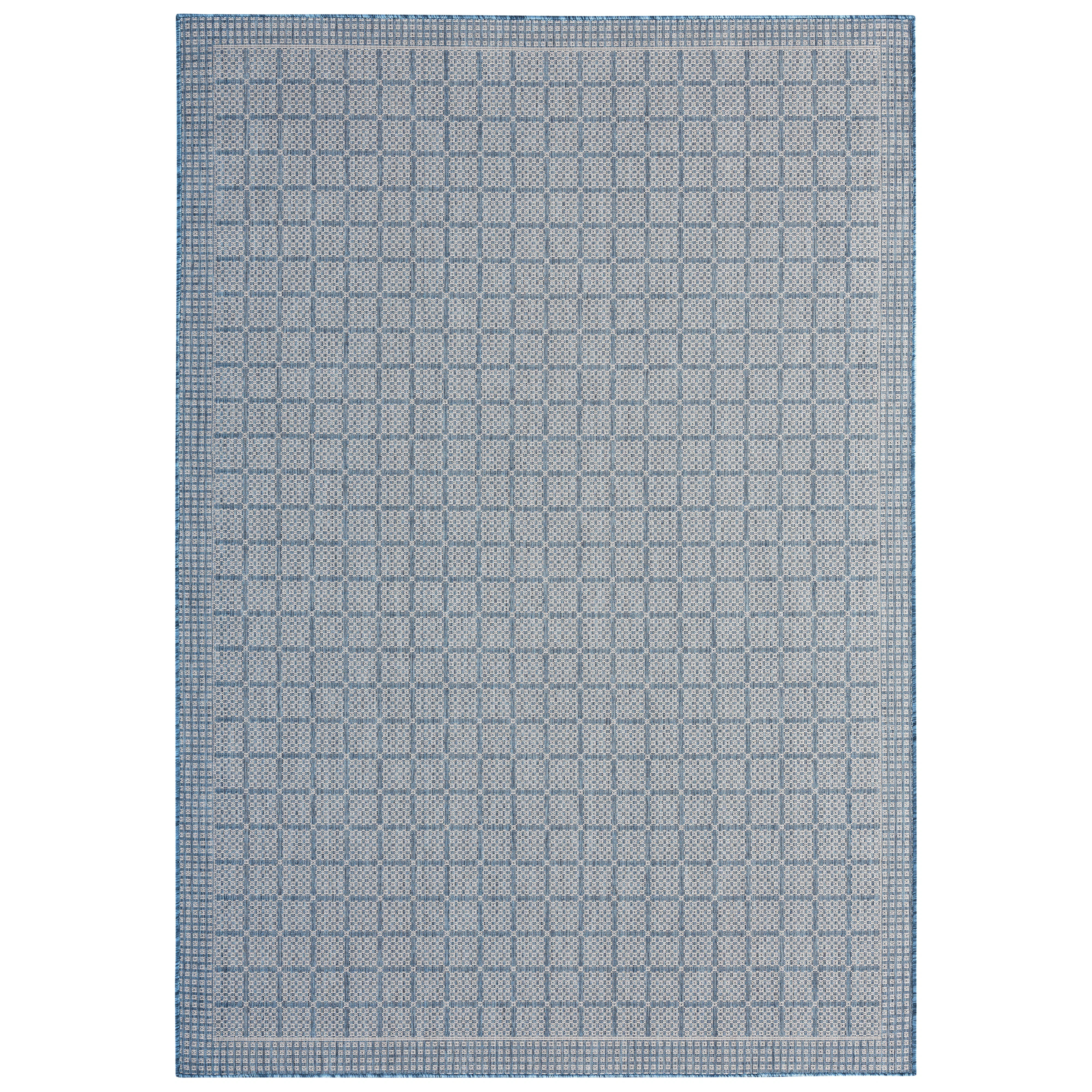 Nicole Miller New York Patio Country Luna Geometric Indoor/Outdoor Area Rug, Blue/Gray | Wayfair North America