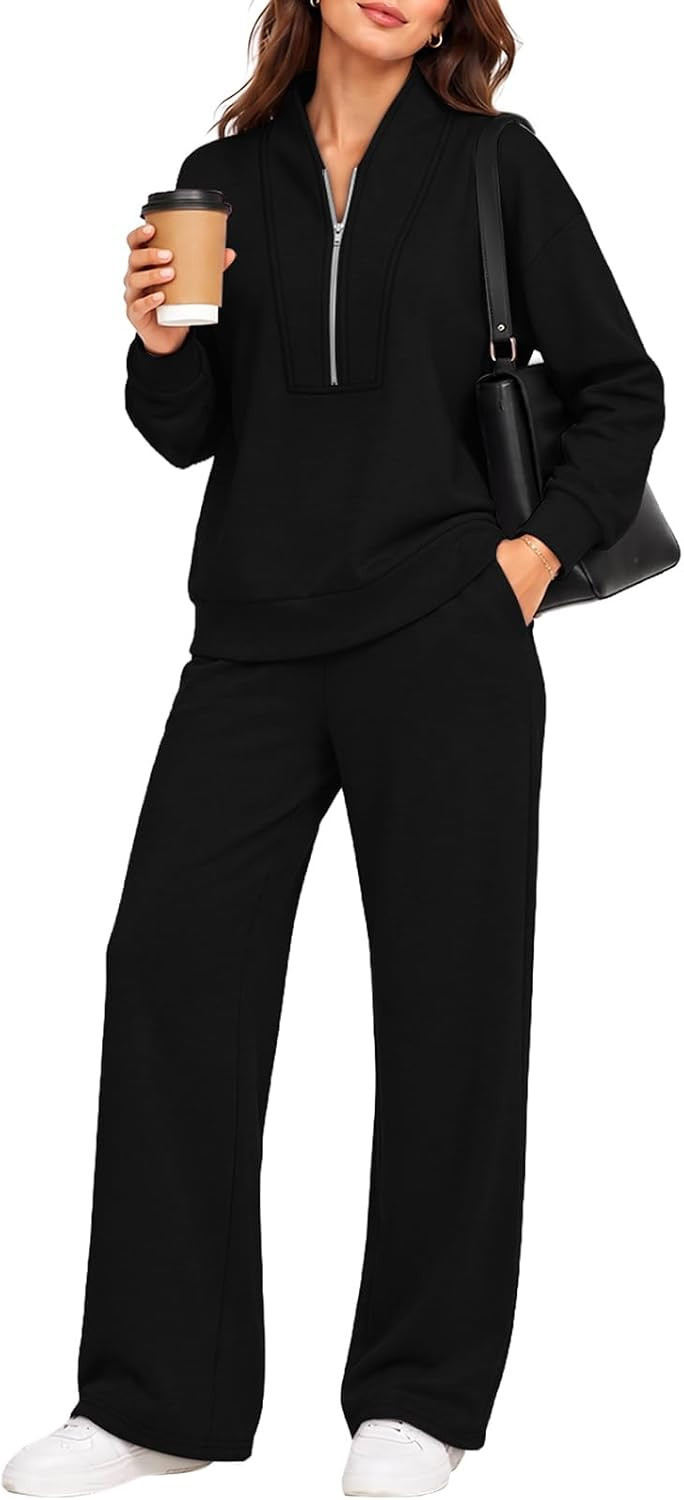 WIHOLL Womens 2 Piece Outfits Fall Clothes Tracksuit Sets Matching Sets | Amazon (US)
