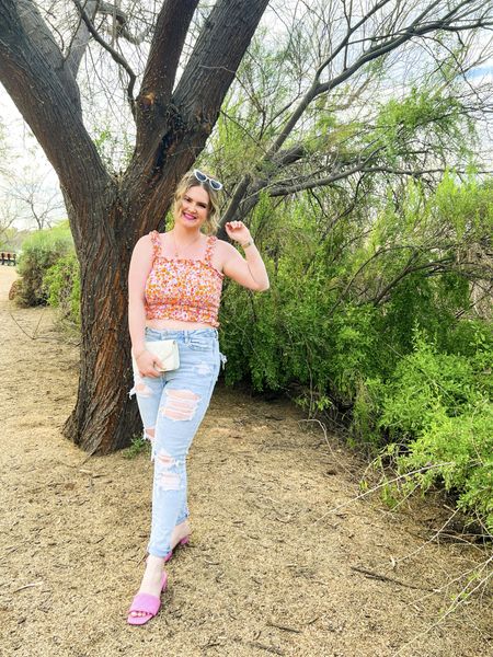 I’m obsessed with this crop top from Old Navy! It is so flattering and the bright colors are such a vibe - just perfect for spring or summer! It’s also currently on sale for less than $20! I’m wearing a Size Large and it fits TTS! 

#LTKstyletip #LTKsalealert #LTKmidsize