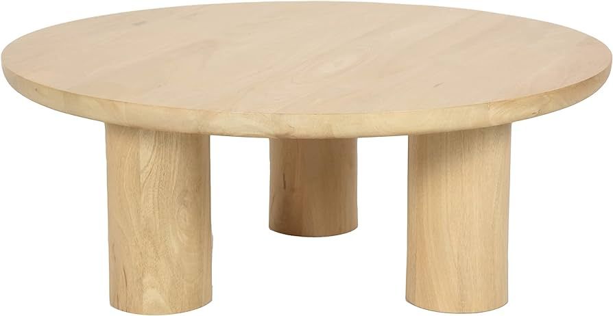 Sagebrook Home Round Mango Wood Modern Accent, End, Side, Entry Console Furniture Coffee Table fo... | Amazon (US)