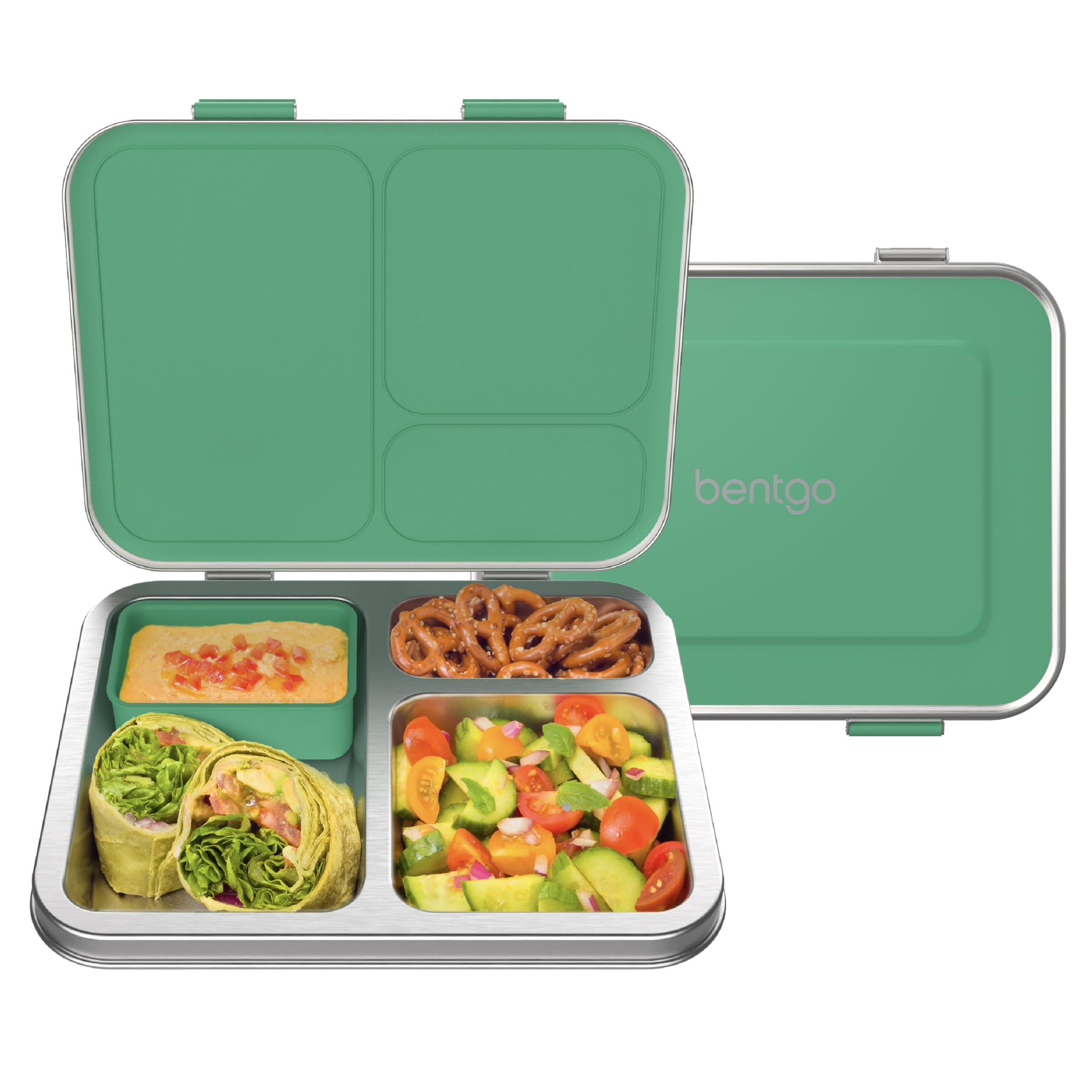Bentgo Kids Stainless Steel Leak-Resistant Lunch Box - 3-Compartments with Bonus Silicone Contain... | Amazon (US)