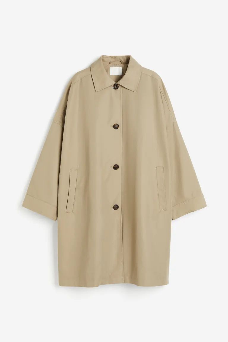 Oversized car coat - Beige - Ladies | H&M GB | H&M (UK, MY, IN, SG, PH, TW, HK)