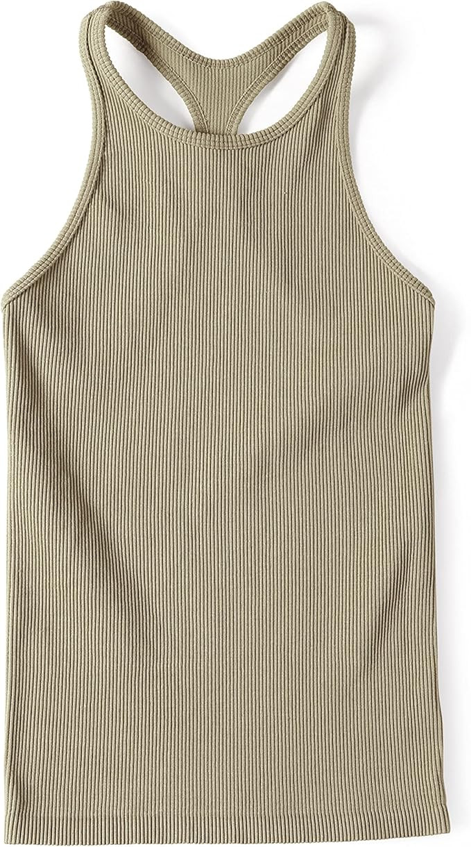 ODODOS Women's Crop 3-Pack Washed Seamless Rib-Knit Camisole Crop Tank Top at Amazon Women’s Cl... | Amazon (US)