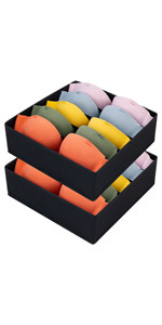 DIMJ 2 Pack Bra Drawer Organizers, 5 Cells Underwear Organizer for Closet Dress Drawer Lingerie Stor | Amazon (US)