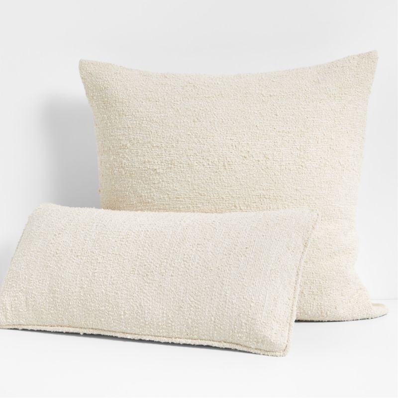 Corse Ivory Boucle Throw Pillows by Athena Calderone | Crate & Barrel | Crate & Barrel