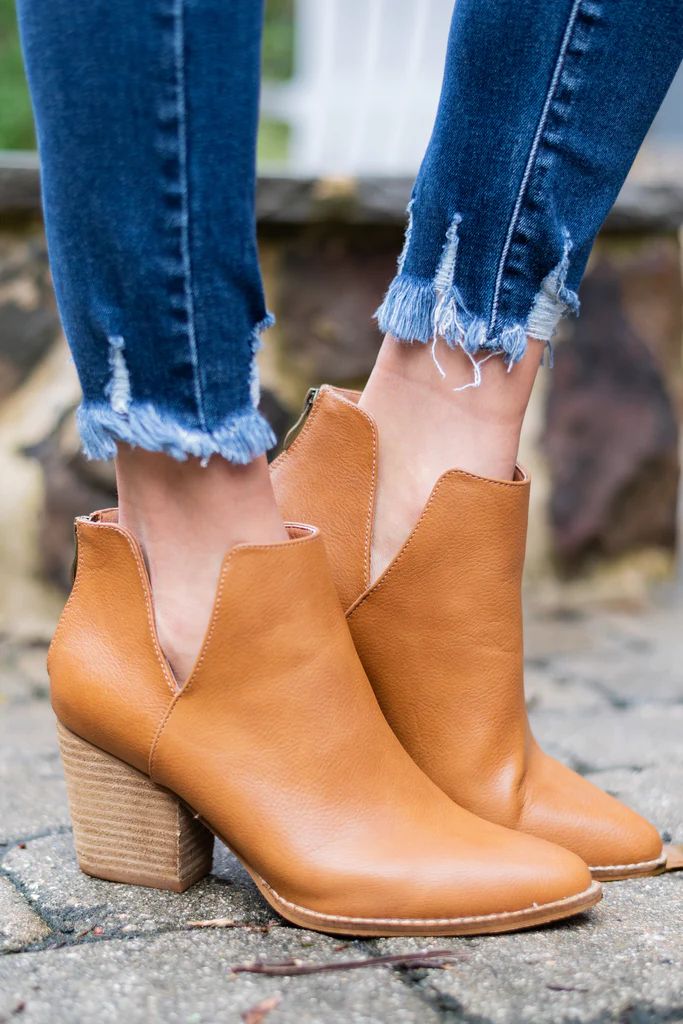 A Moment In Time Camel Brown Booties | The Mint Julep Boutique