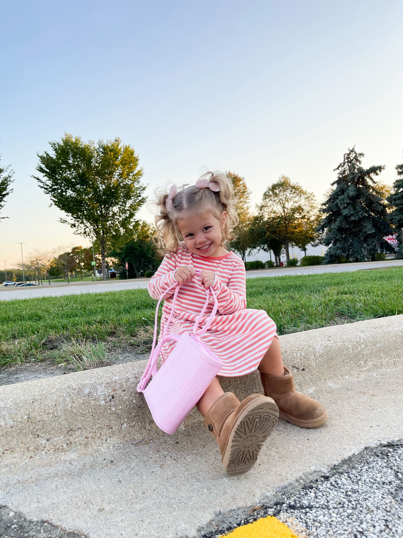 Toddler girl Fall style | Target dress on sale for only $6 | Ugg boots | Etsy bows 

#toddlerstyle #littlegirllooks #uggs #salefinds #pinkthings 

#LTKsalealert #LTKkids #LTKfindsunder50