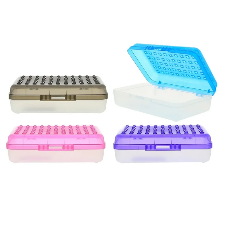 BAZIC Plastic Pencil Case Utility Storage Box, Regal Assorted Color, 4-Pack | Walmart (US)