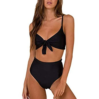 Blooming Jelly Womens High Waisted Bikini Set Tie Knot High Rise Two Piece Swimsuits Bathing Suit... | Amazon (US)