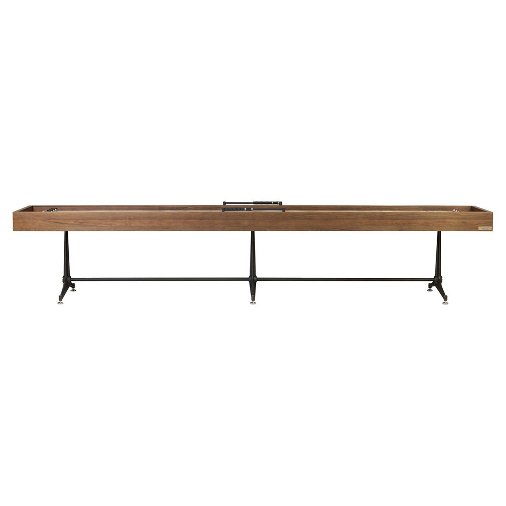 District Modern Classic Brown Oak Shuffleboard Game Table - 156 | Kathy Kuo Home