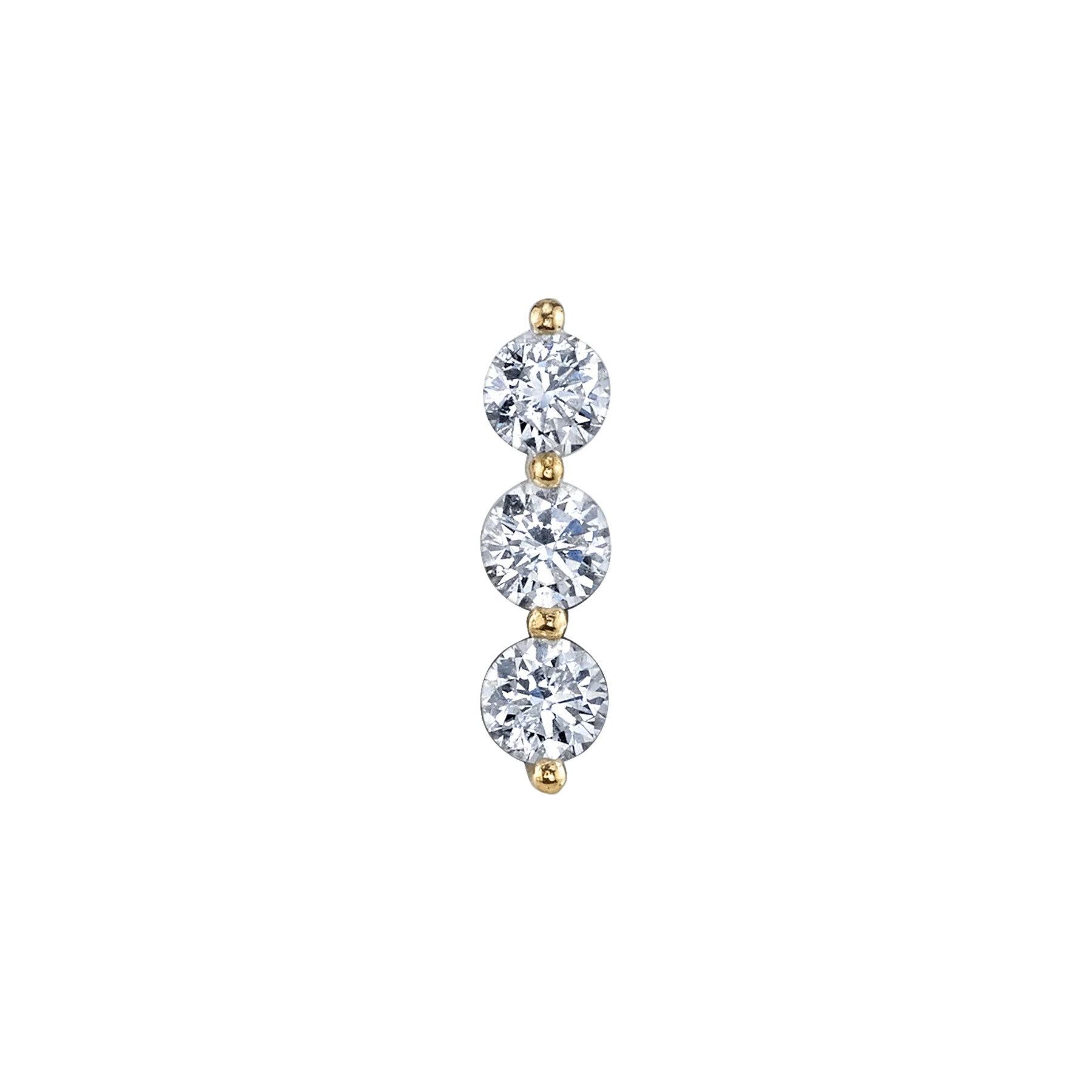 Triple Stud - White Diamond / 14k Yellow Gold | The Last Line (US)