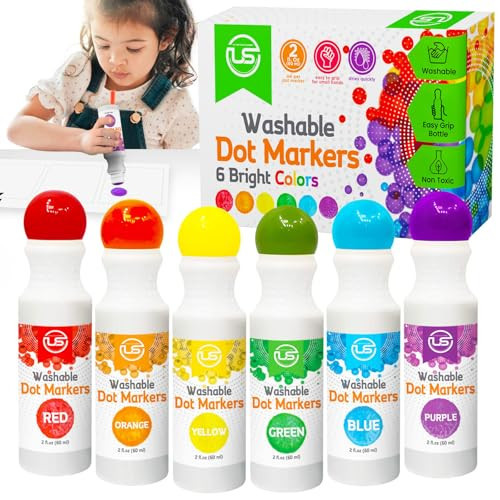 Dot Markers for Toddlers and Kids,6 Color Bingo Daubers, Dot Art Washable Paint for Kids, Bingo Markers, Toddler Arts and Crafts, Kindergarten Classroom Must Haves | Amazon (US)