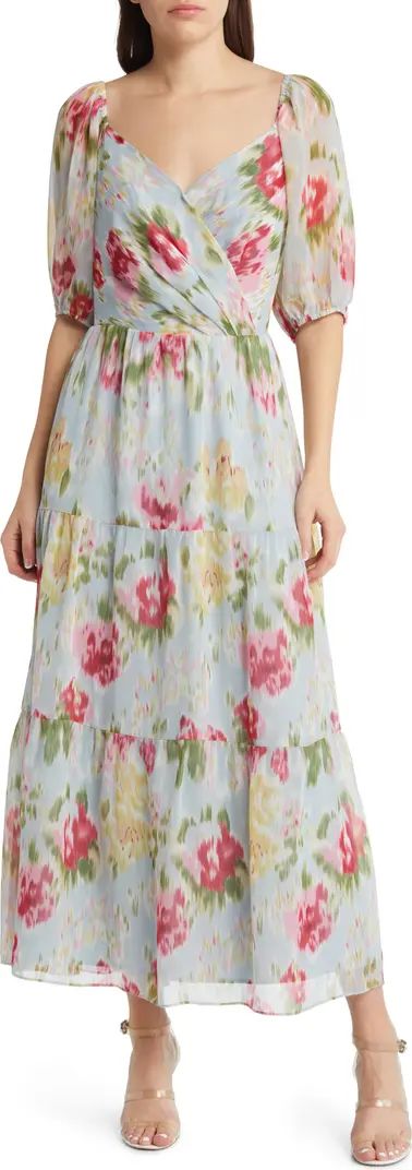 Floral Print Puff Sleeve Maxi Dress | Nordstrom