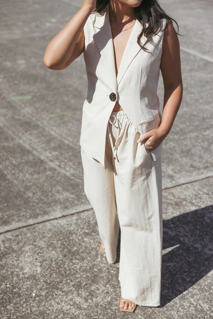 Trula Wide Leg Pant - Oatmeal | Petal & Pup (AU)