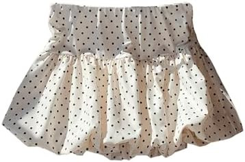 Milumia Women's Polka Dots Short Bubble Skirt Low Waist Ruffle Hem Mini Shirts | Amazon (US)