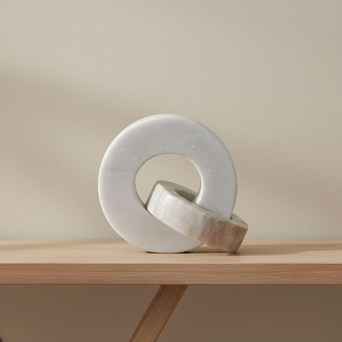 Home Decor and Bathroom Decor Marble Double Ring - Modern Shelf Sculpture and Office Accents for ... | Amazon (US)
