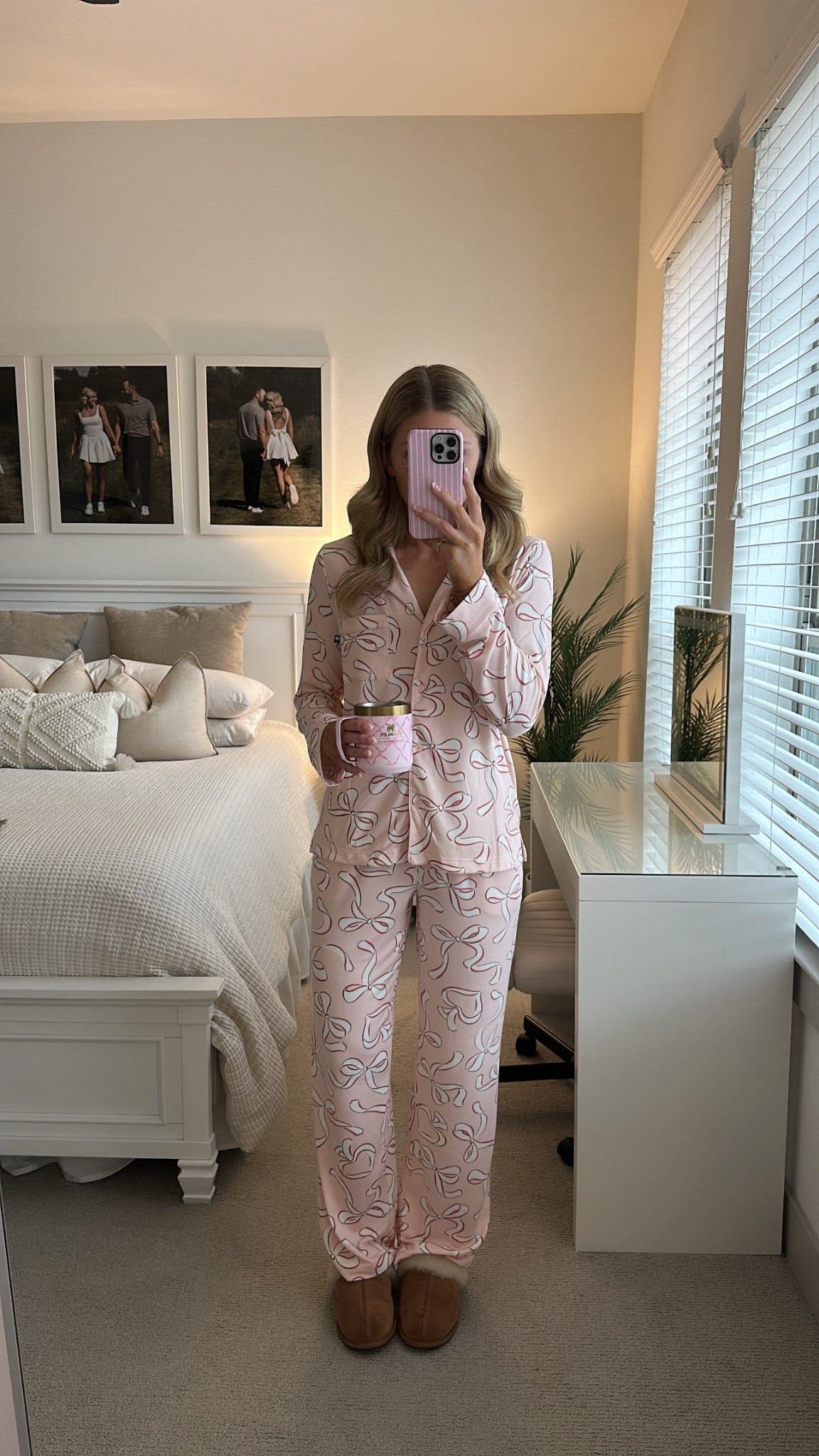 Valentine’s Day pajamas 💝💌 pink, red, kate spade, slippers, mirror selfie, matching pajama, pjs 

#LTKselfcare #LTKValentine #LTKmorningroutine