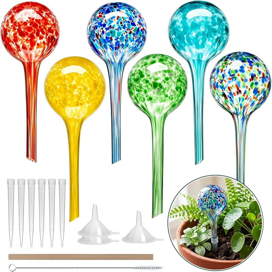 Self Watering Globes, 6 Pack Plant Watering Globes, Glass Automatic Auto Plant Water Bulbs for In... | Amazon (US)