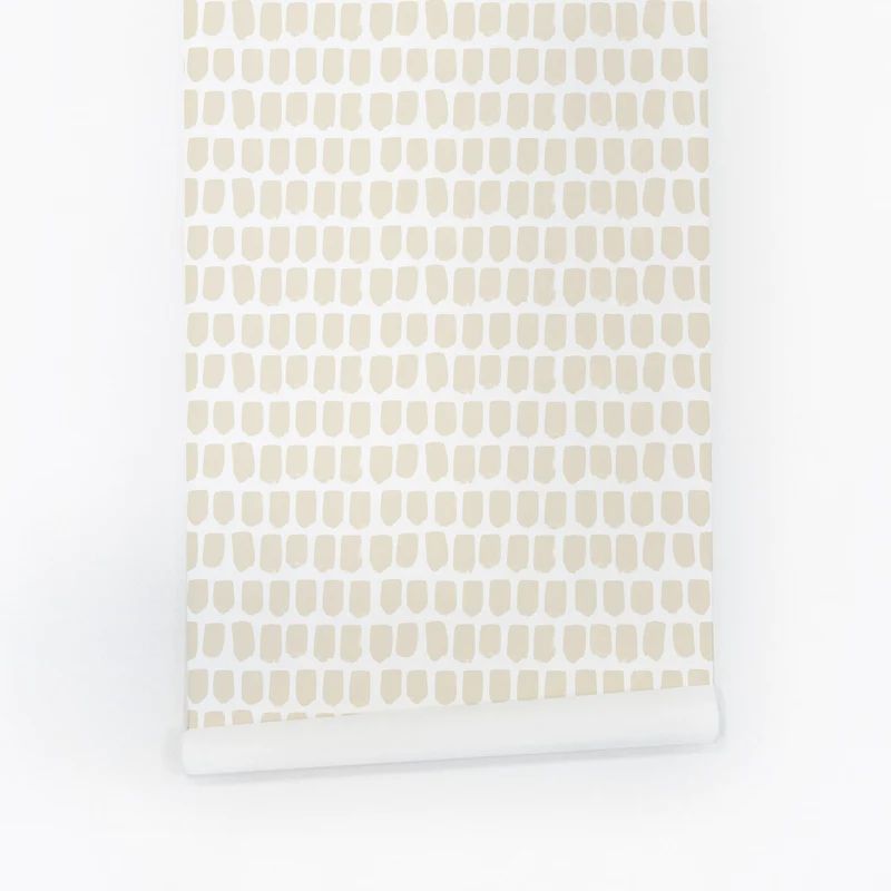 Neutral Color Tiny Brush Pattern Wallpaper | Project Nursery