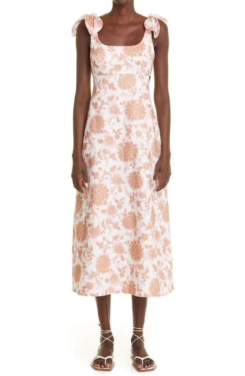 Zimmermann Postcard Tie Shoulder Midi Dress | Nordstrom | Nordstrom