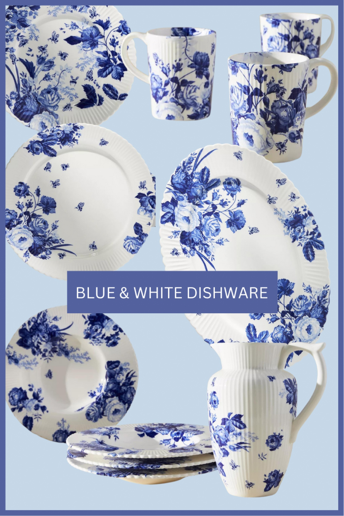 Gorgeous blue and white floral dishware! 

#LTKhome