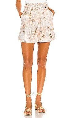 Divine Heritage Pleated High Waist Short in Layla Floral from Revolve.com | Revolve Clothing (Global)