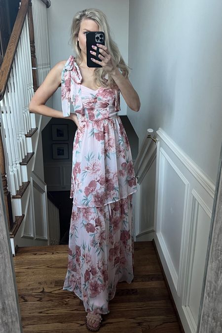 Floral maxi spring dress! 

I’m 5’7 wearing a size xsmall 

#LTKfindsunder100 #LTKSeasonal #LTKstyletip