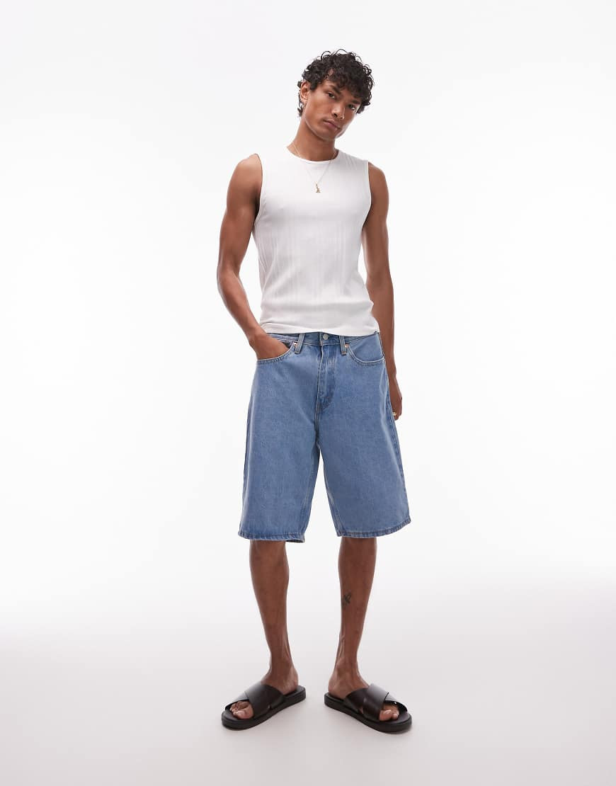 Levi's 469 loose denim shorts in light wash-Blue | ASOS (Global)