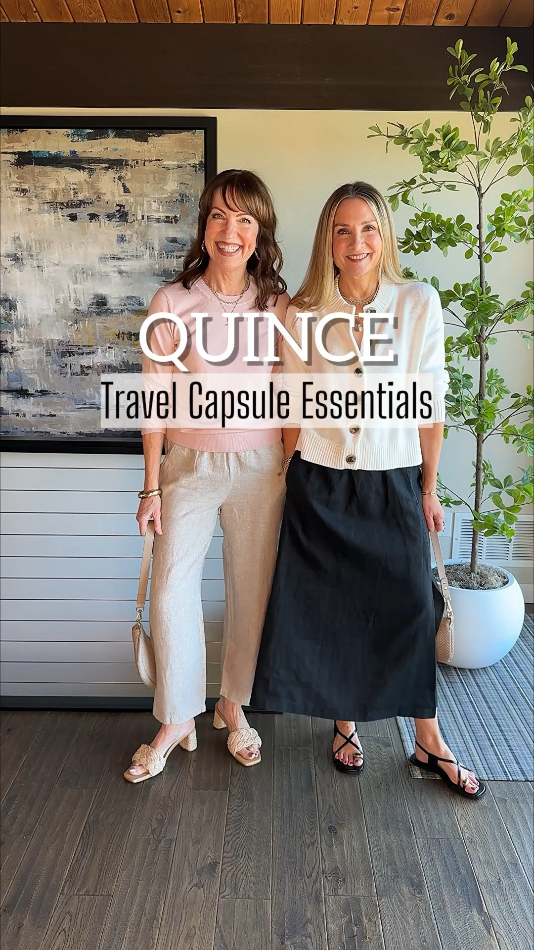 Our @Quince  pieces have been bestsellers with our followers for good reason! They’re high quality, stylish, and reasonably priced. 

These outfits work so well for your spring/summer travels or for every day! The linen pants and skirt are so easy breezy and come in several colors! Our sweaters are the perfect warm spring layer, and this gingham midi dress is so cute for any occasion! 

Quince has become our go-to for wardrobe staples! We’re both 5’6” and are wearing size small in everything. 
#quincepartner

#LTKOver40 #LTKTravel #LTKootd