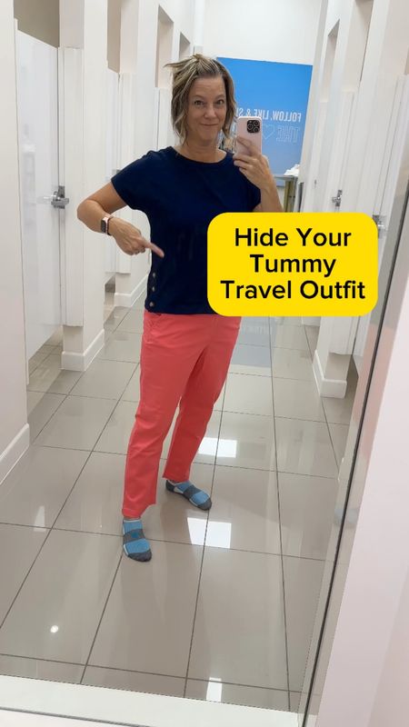 Hide your tummy, travel outfit, vacation outfit, clean and navy blue
I’m 5’8” size 10 and shirt is Medium #traveloutfit #vacationoutfit

#LTKmidsize #LTKstyletip #LTKtravel