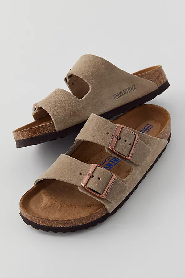 Birkenstock Women's Arizona Soft Footbed Leather Sandal in Taupe, Women's at Urban Outfitters | Urban Outfitters (US and RoW)